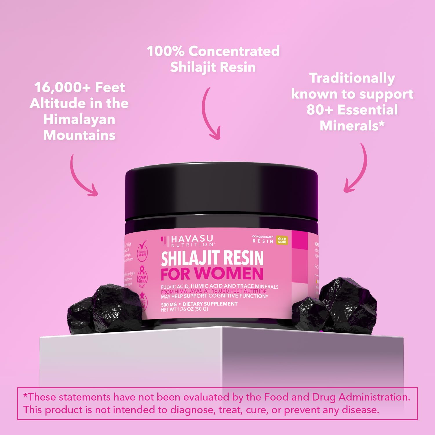 HAVASU NUTRITION Shilajit: cuchara de madera incluida para dosis constante