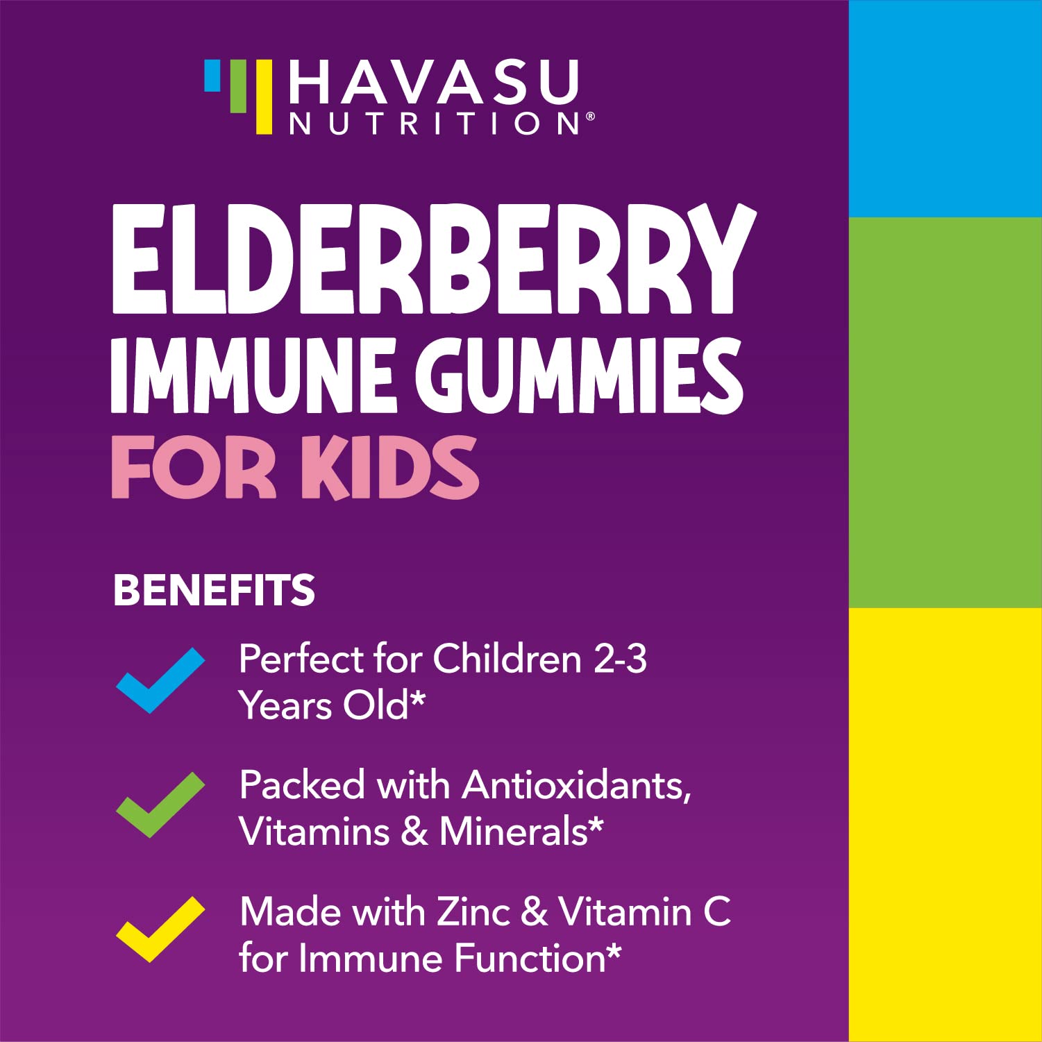 Textura suave de gomitas Havasu Nutrition, fácil de masticar para niños