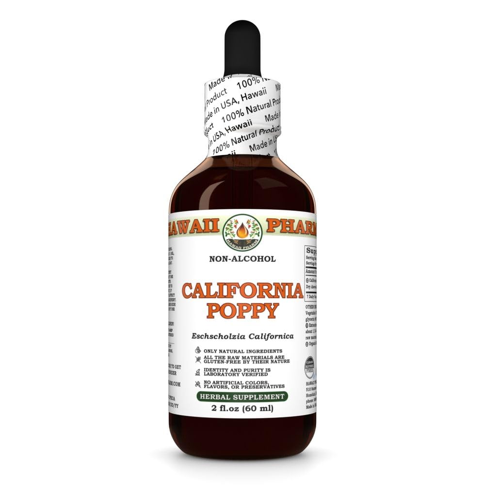 Hawaii Pharm California Poppy glicerito botella para apoyo nervioso diario