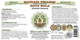 Etiqueta frontal de Hawaii Pharm Gotu Kola para fácil identificación.