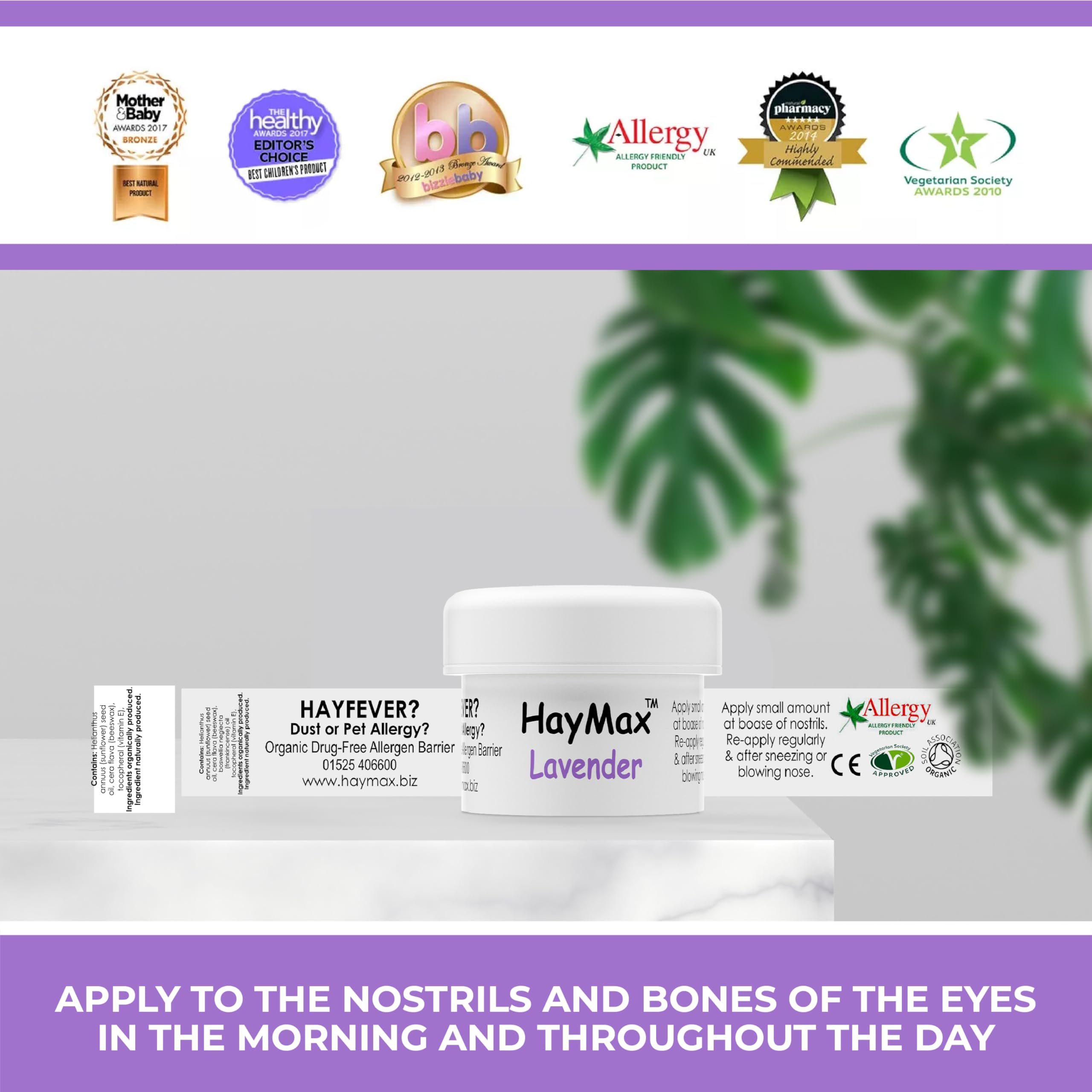 Aplicacion facil de HayMax en nariz y ojos para comodidad diaria