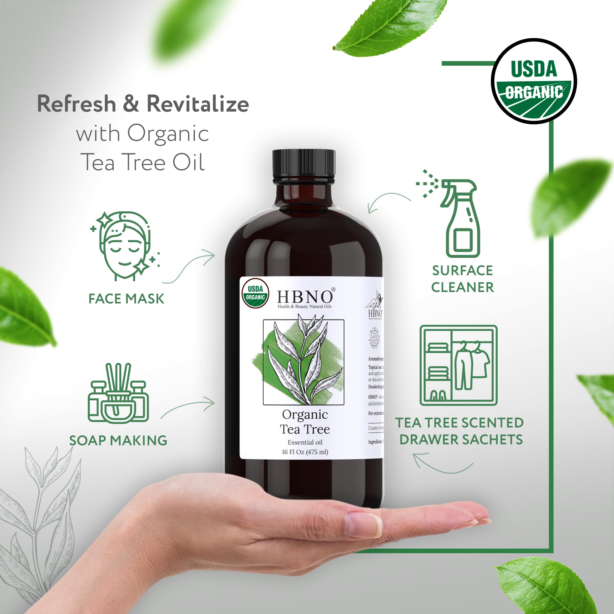 HBNO gotas de aceite de árbol de té para aromatizar espacios