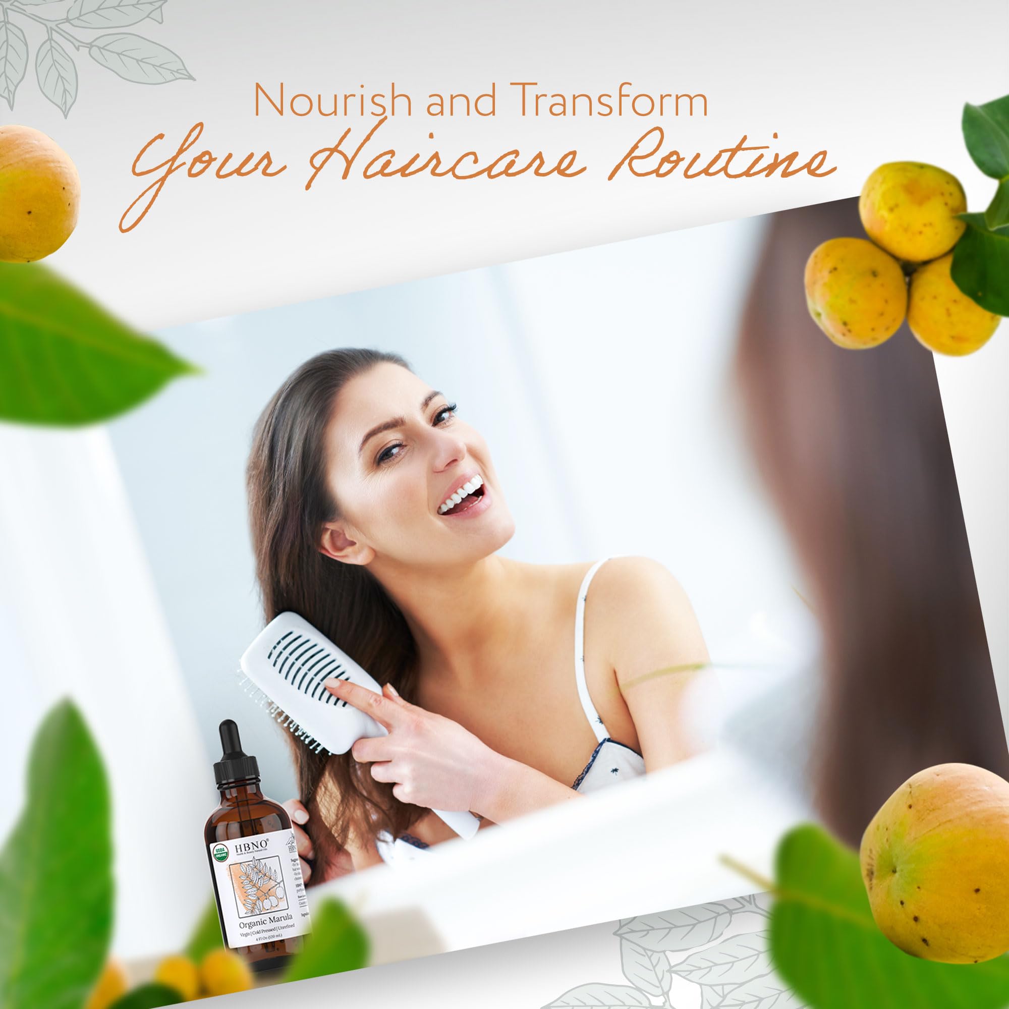 HBNO aceite de Marula orgánico para cabello, brillo ligero sin peso.