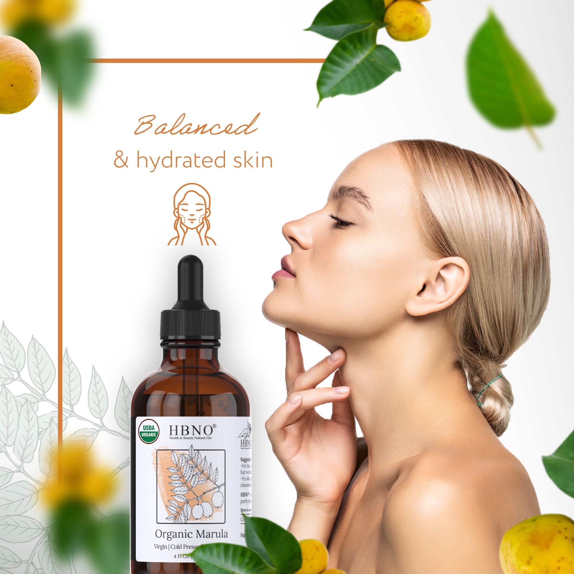 HBNO aceite de Marula orgánico para labios con protección suave.