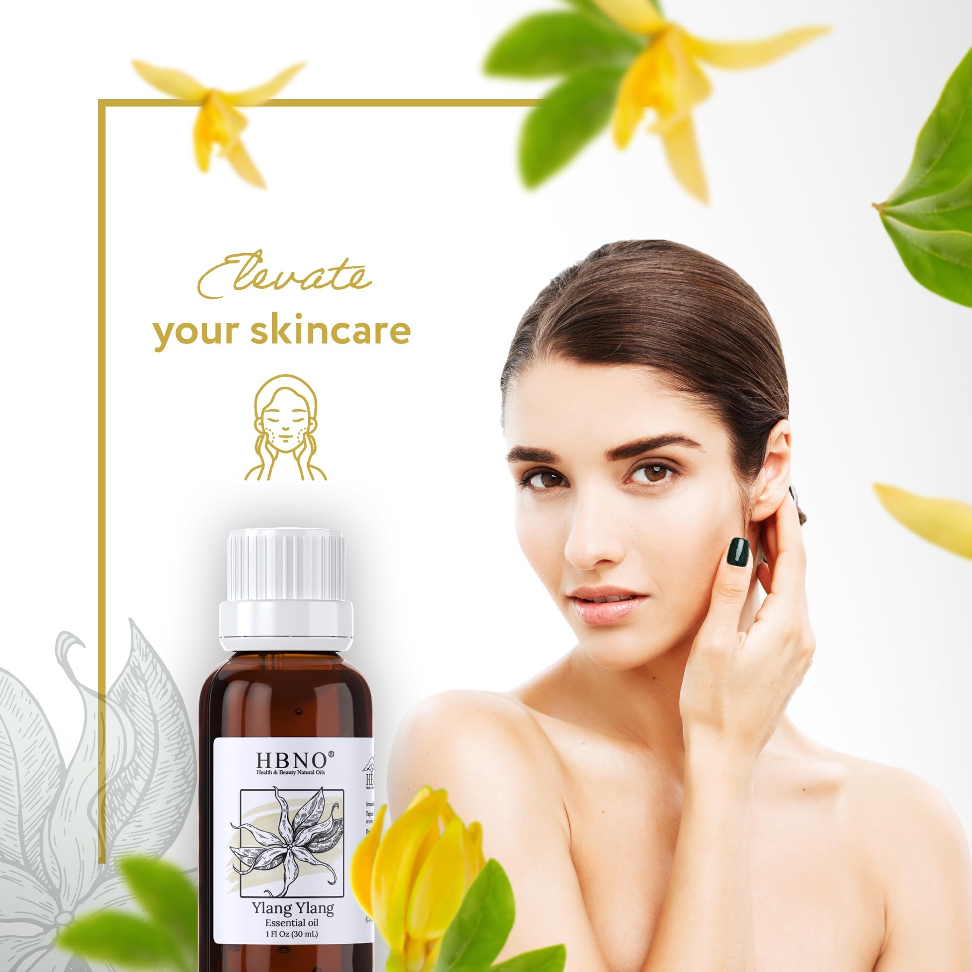 HBNO Aceite esencial Ylang Ylang para jabon artesanal; aroma sutil y agradable.