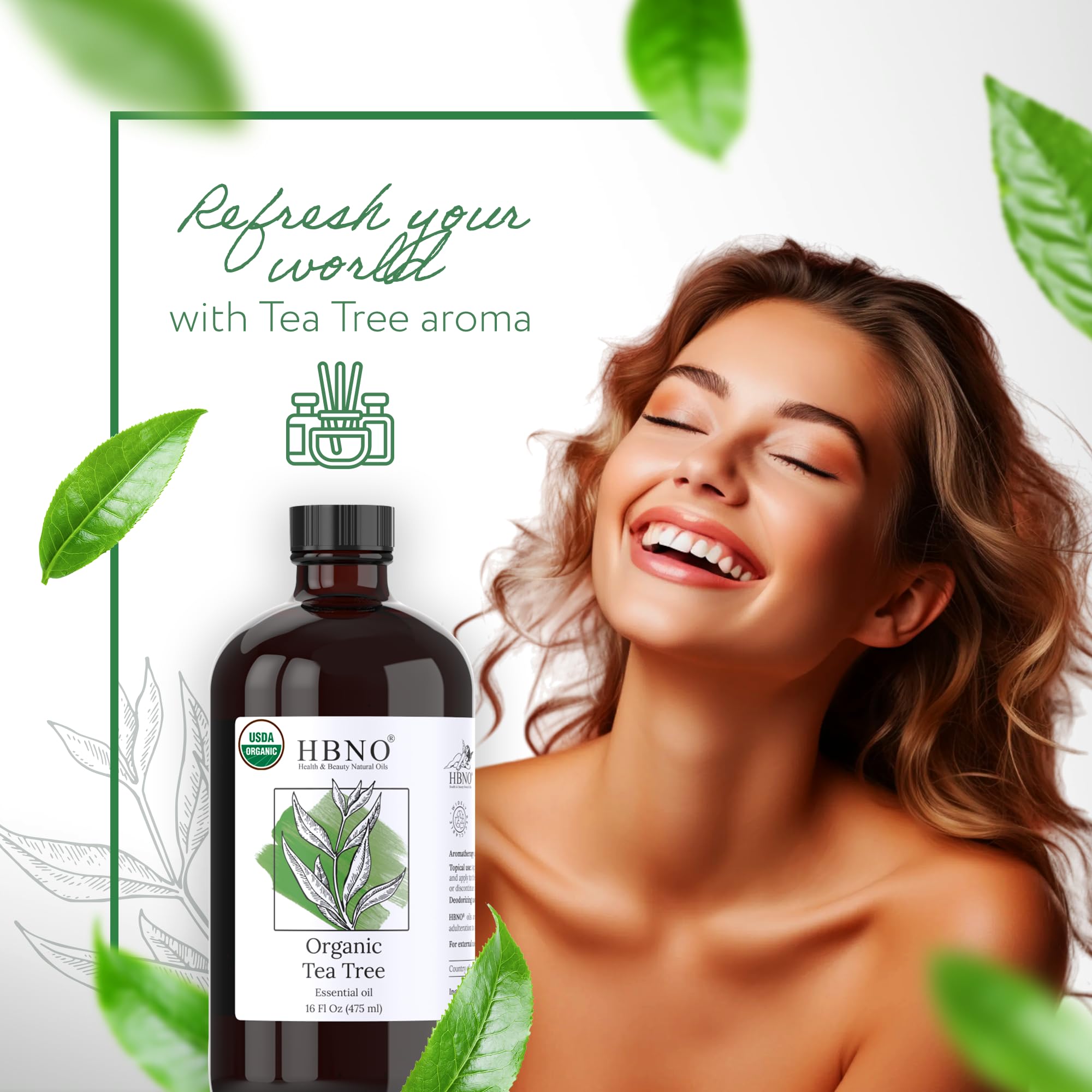 HBNO aroma de árbol de té para aromaterapia y sensaciones refrescantes