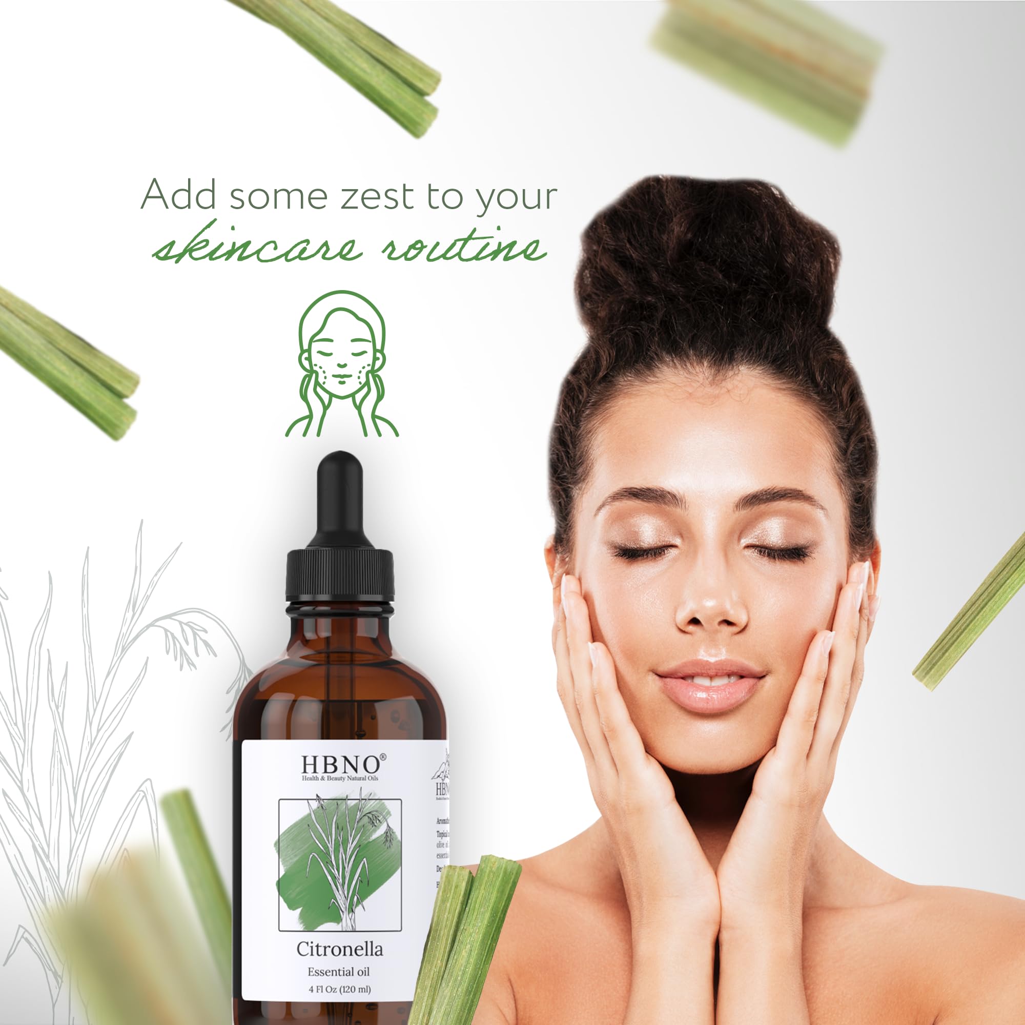 HBNO citronela, aplicación en cuerpo y cuidado de jabones y geles.