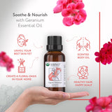 HBNO Geranio orgánico: aroma floral dulce ideal para difusor en interiores.