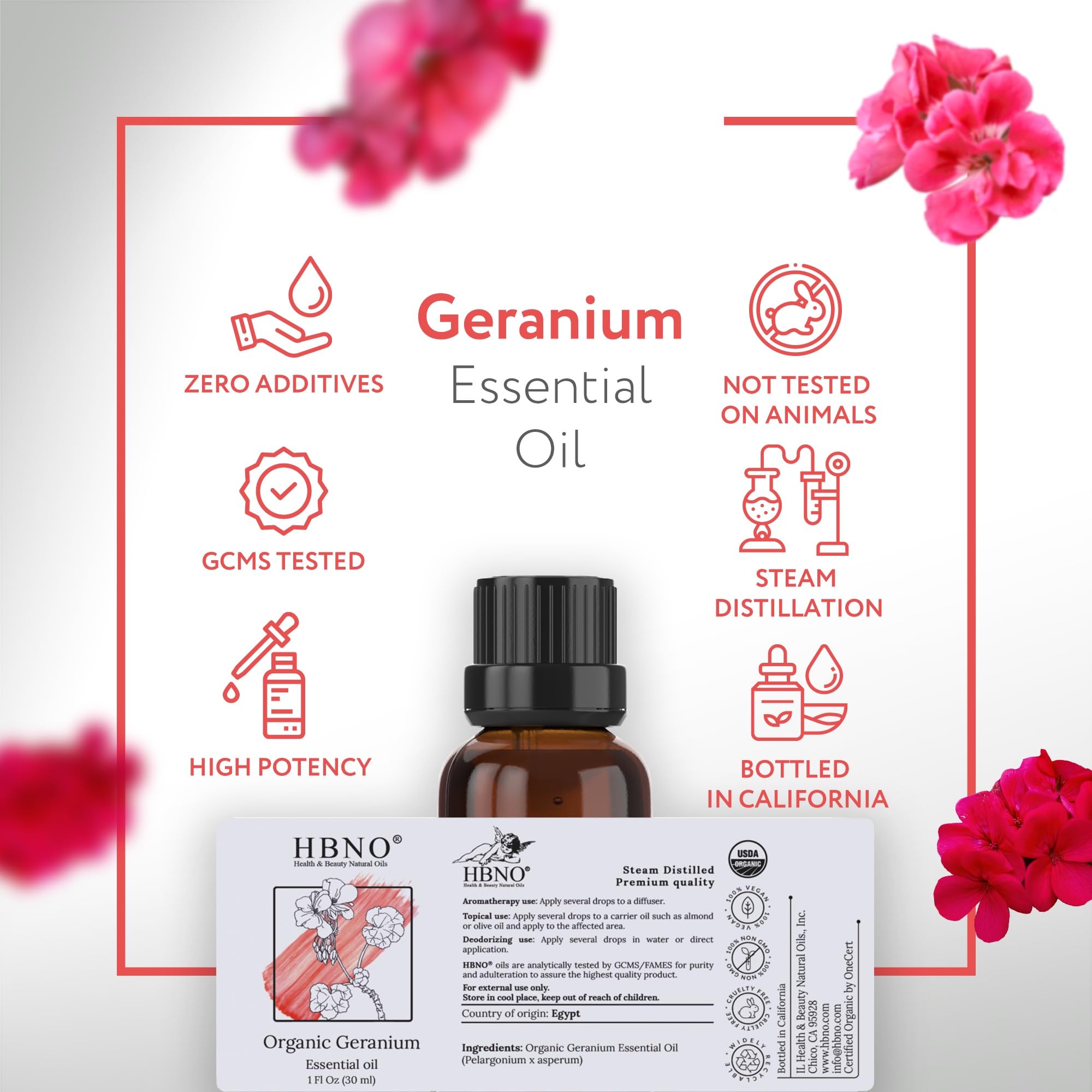 HBNO Geranio orgánico: uso en jabones y cosmética casera para fragancias naturales.