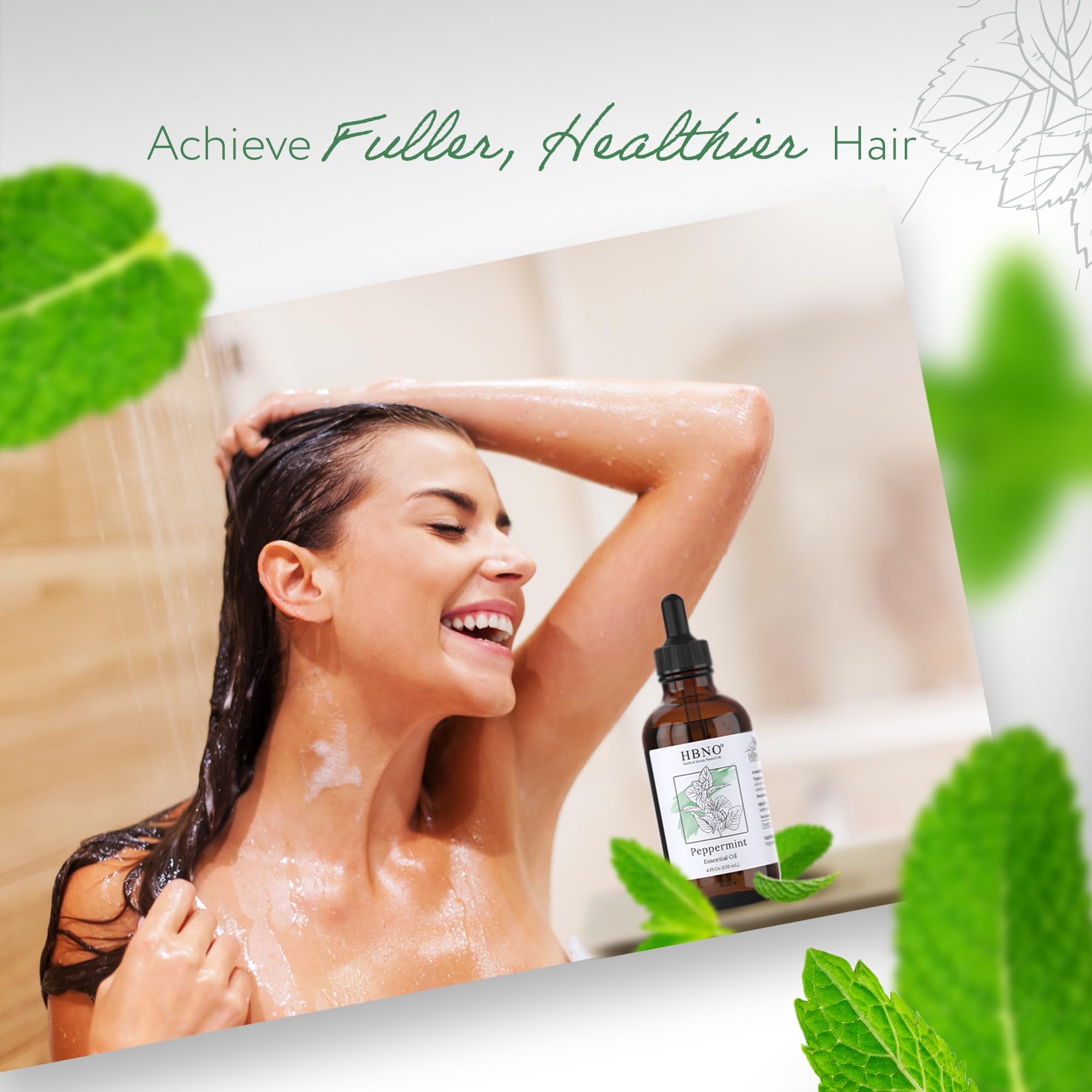 HBNO menta envase California: aceite producido en EE. UU. con control de calidad.