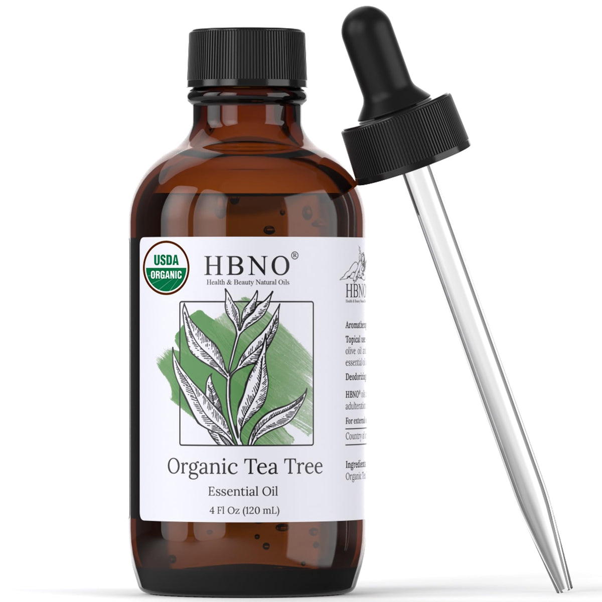 HBNO Aceite de Árbol de Té en botella de 120 ml para aromaterapia y cuidado de la piel