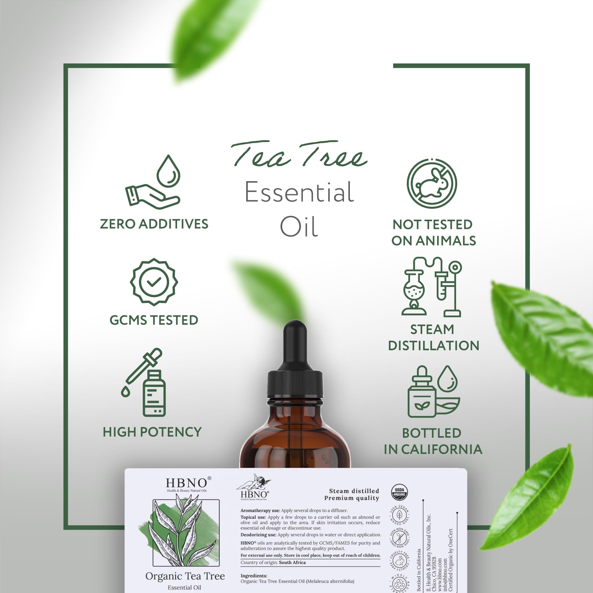 HBNO Aceite de Árbol de Té para cabello y limpieza suave