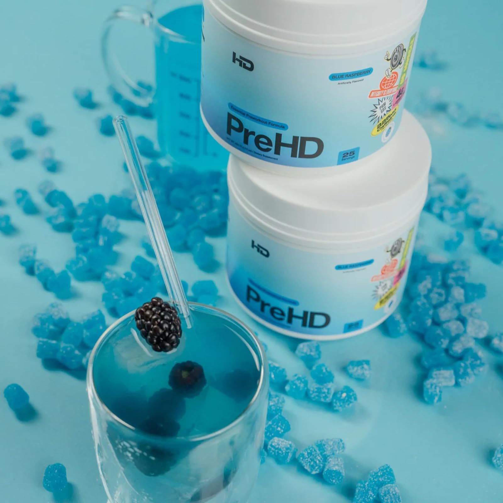 HD MUSCLE PreHD Essential, envase compacto, comodidad para entrenamiento diario.