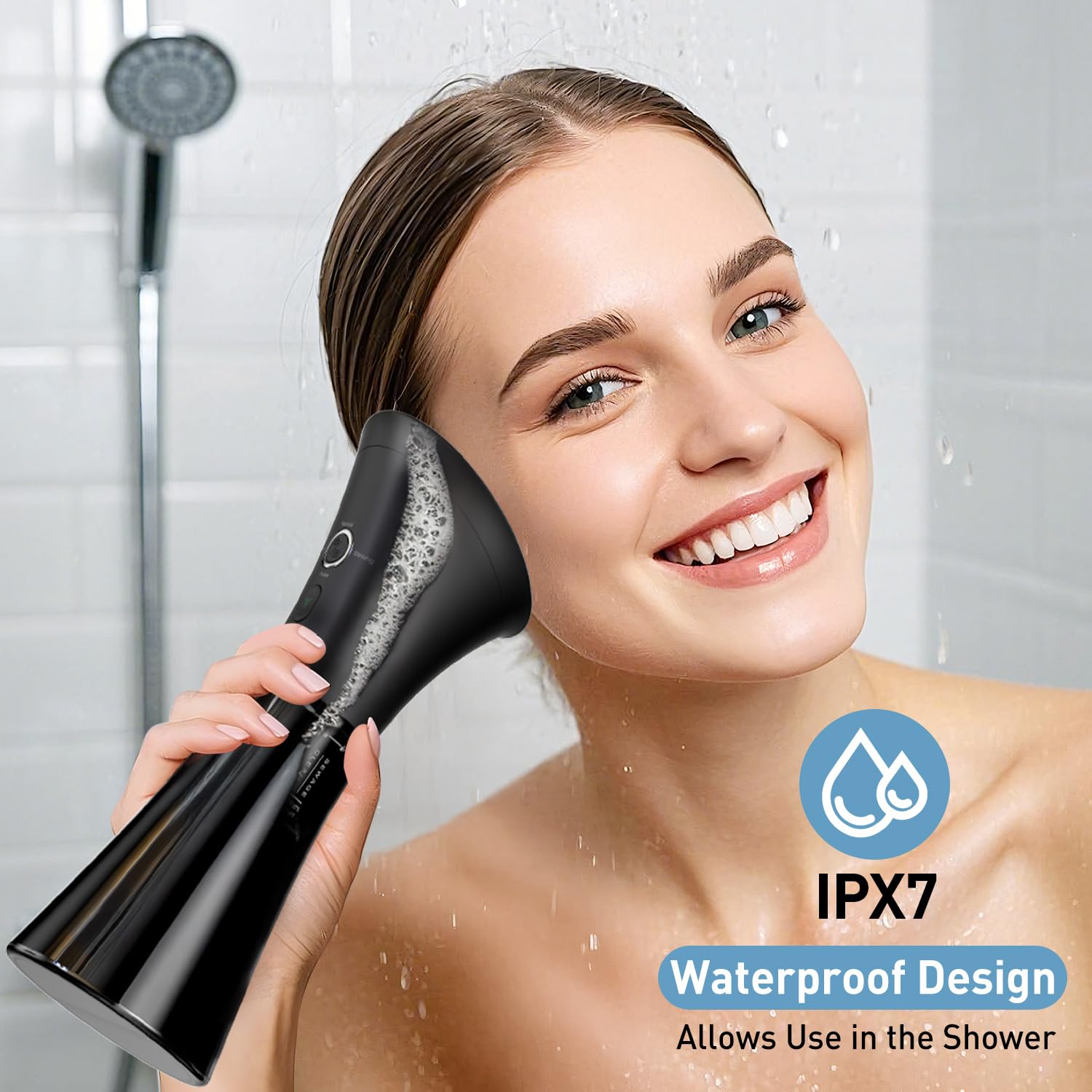 HeaDot irrigación con agua limpia y depósito para recoger agua sucia.