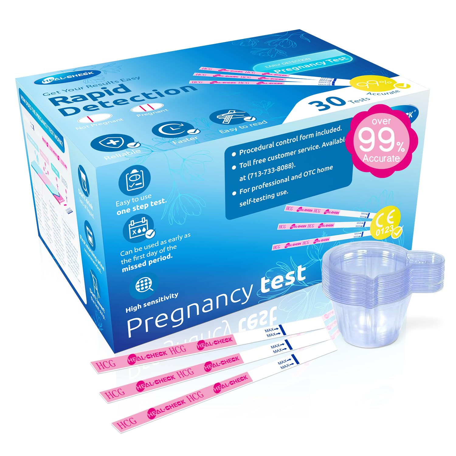 HEAL-CHECK prueba de embarazo con copa incluida, facilita pruebas en casa.