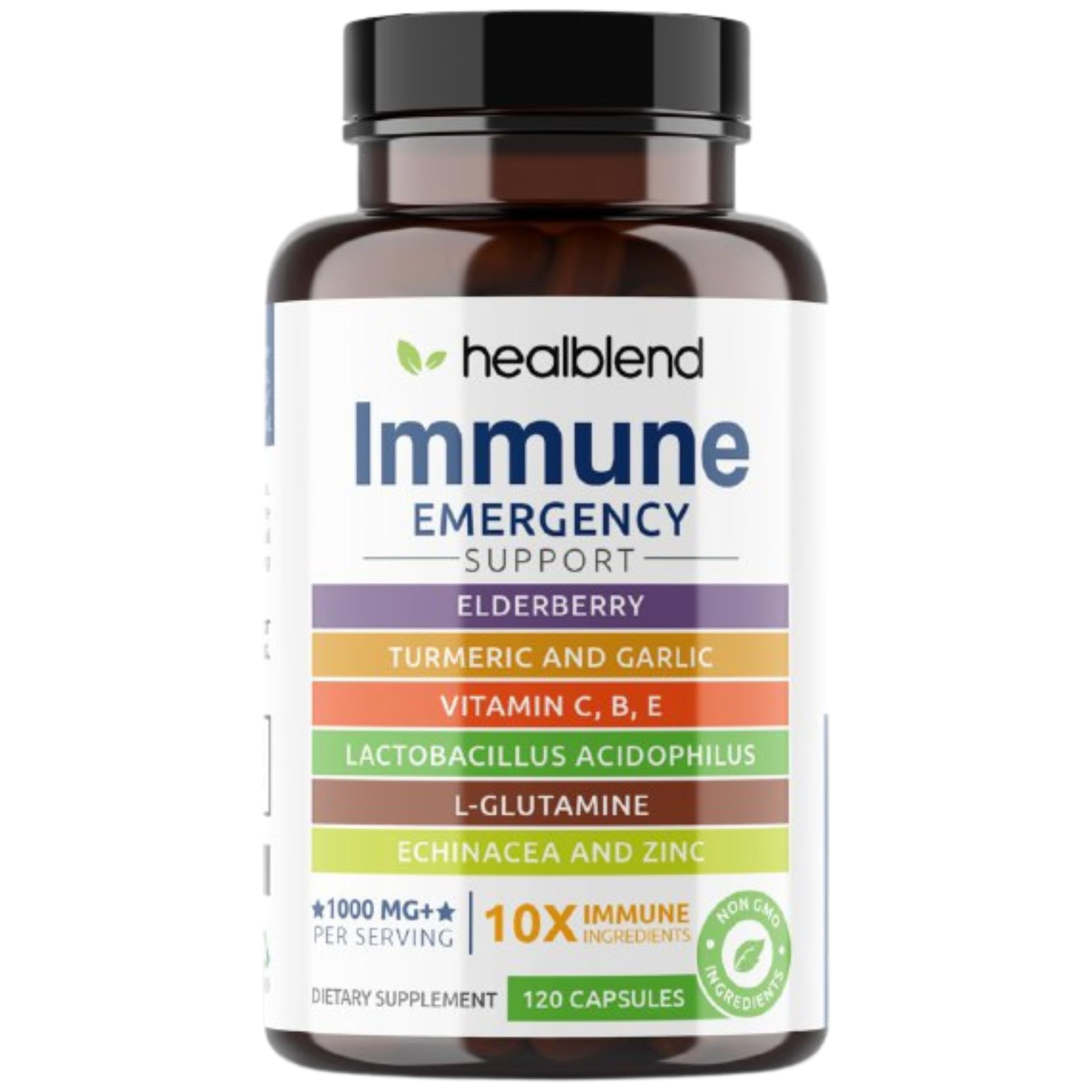 Healblend diez en 1 impulso inmunidad cápsulas: apoyo diario para defensas y bienestar general.