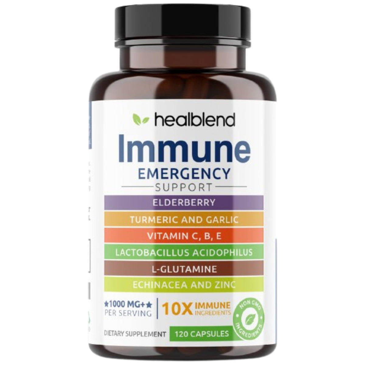 Healblend diez en 1 impulso inmunidad cápsulas: apoyo diario para defensas y bienestar general.