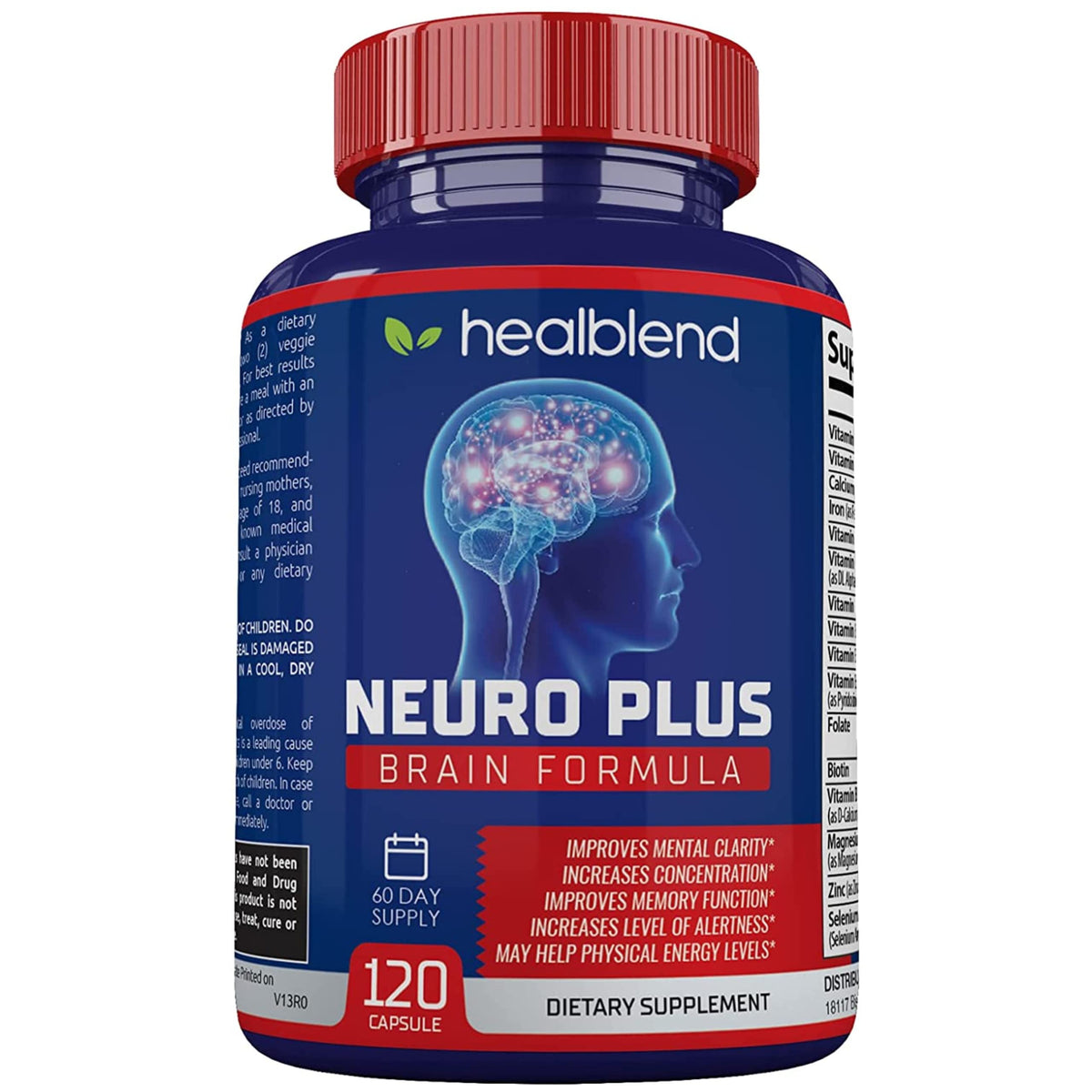 Healblend Neuro Plus: botella para enfoque diario.