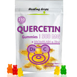 Gomitas Healing Drops Quercetina 500mg en etiqueta, ideal para consumo diario.