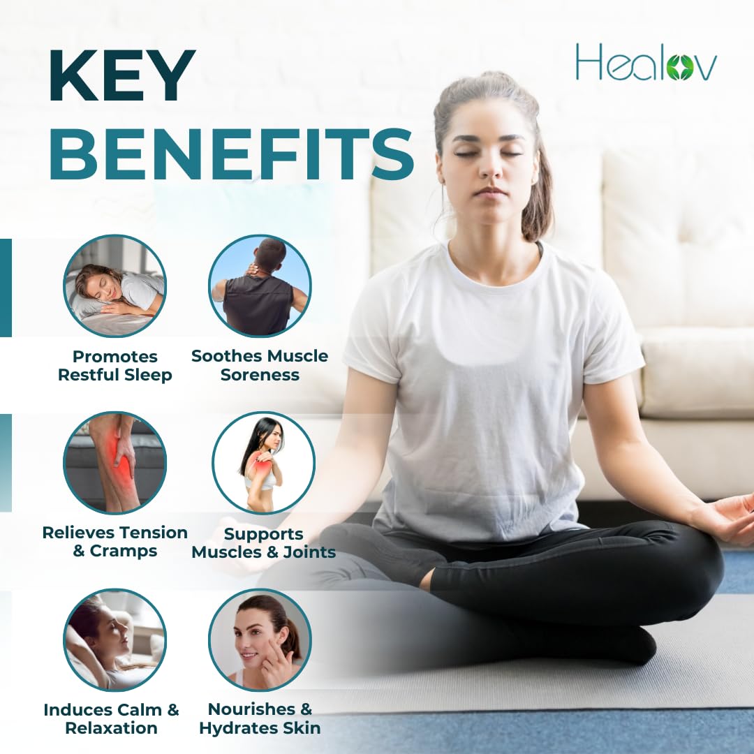 Healov Crema de Magnesio relajacion-muscular con textura suave para uso diario.