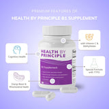 HEALTH BY PRINCIPLE B1, etiqueta, resalta soporte para el sistema nervioso.