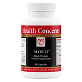 Health Concerns Aloe 22 – botella frontal, apoyo digestivo diario y suave.
