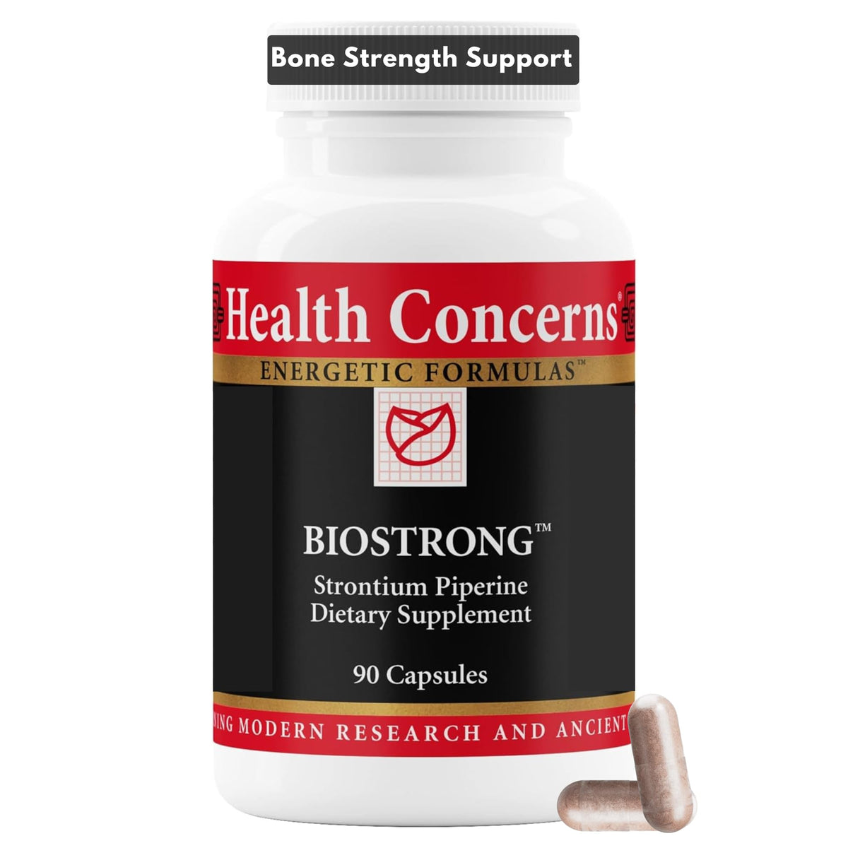 Health Concerns BioStrong, densidad de huesos y cápsula para uso diario.