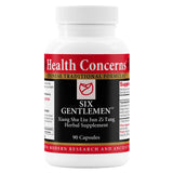 Health Concerns Six Gentlemen, botella frente, apoyo digestivo suave para el día a día
