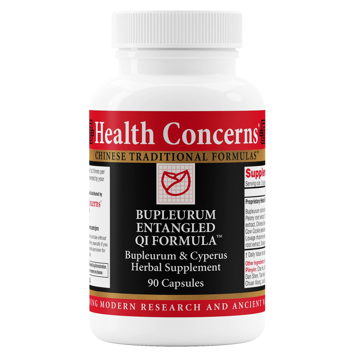 Health Concerns Bupleurum Qi Enredado, botella, apoyo al equilibrio hormonal y flujo sanguíneo