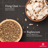 Health Concerns Bupleurum Qi Enredado, etiqueta, ingredientes tradicionales para bienestar reproductivo