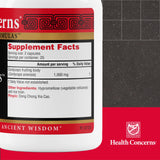 Health Concerns Cordyceps PS, cápsulas en primer plano, apoyo a la energía diaria.