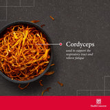 Health Concerns Cordyceps PS, dosis diaria indicada para 25 porciones.