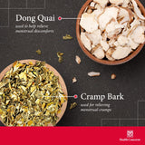 Health Concerns Cramp Bark Plus, mezcla de hierbas tradicional china para bienestar femenino.