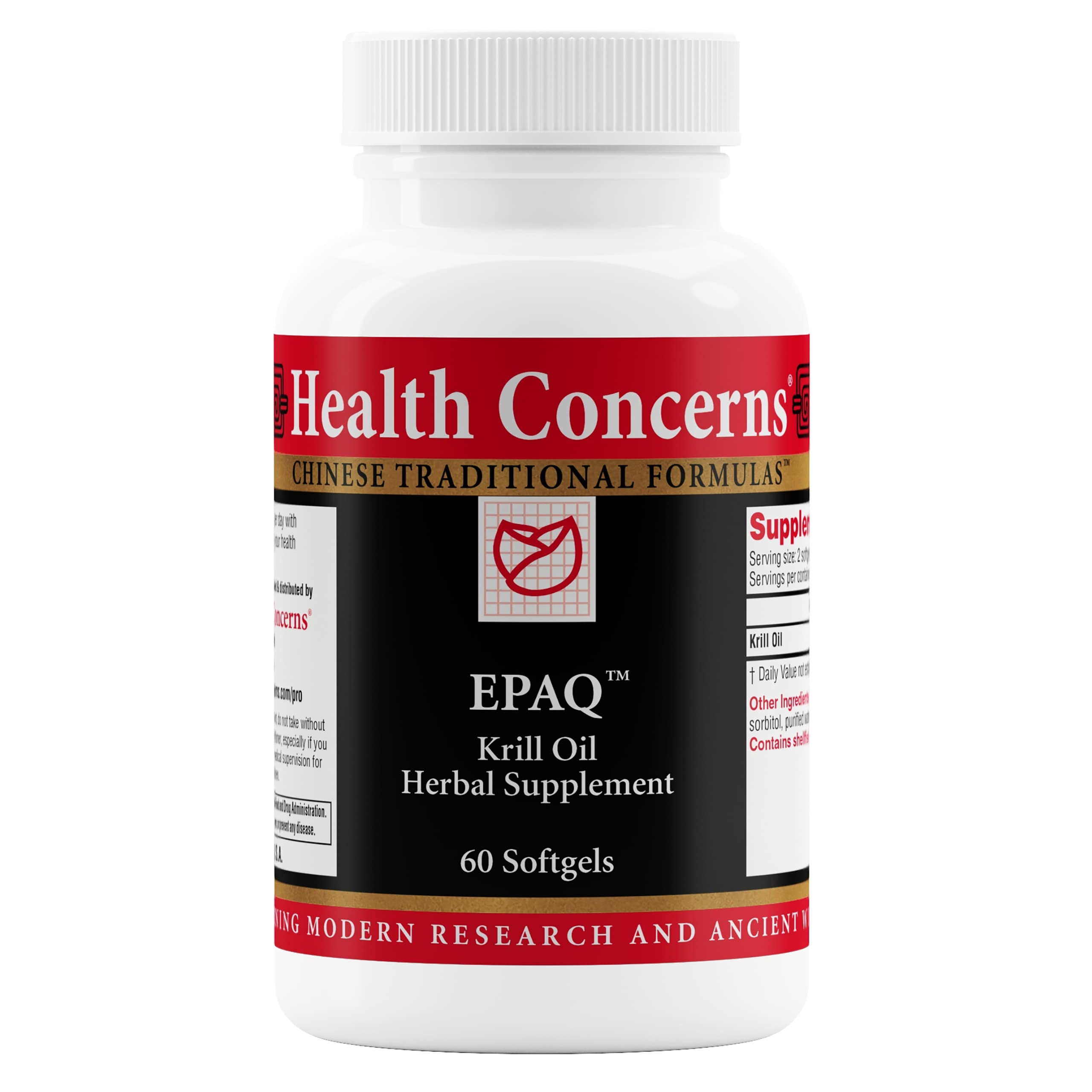Health Concerns EPAQ: botella de krill de 1000 mg para apoyo cerebral.