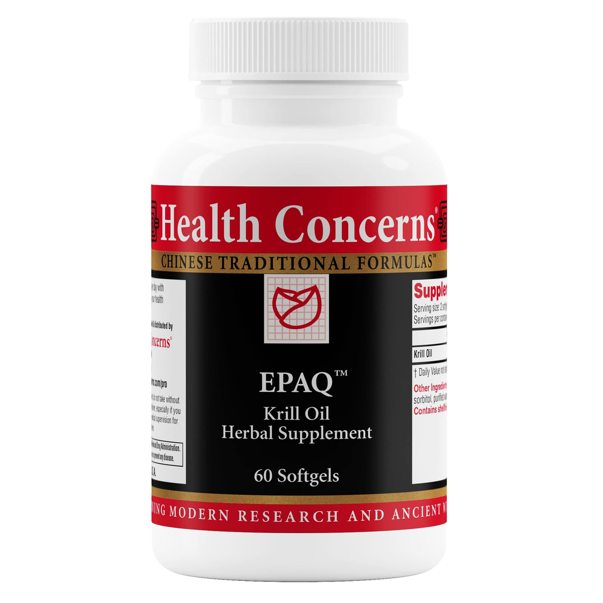 Health Concerns EPAQ: botella de krill de 1000 mg para apoyo cerebral.