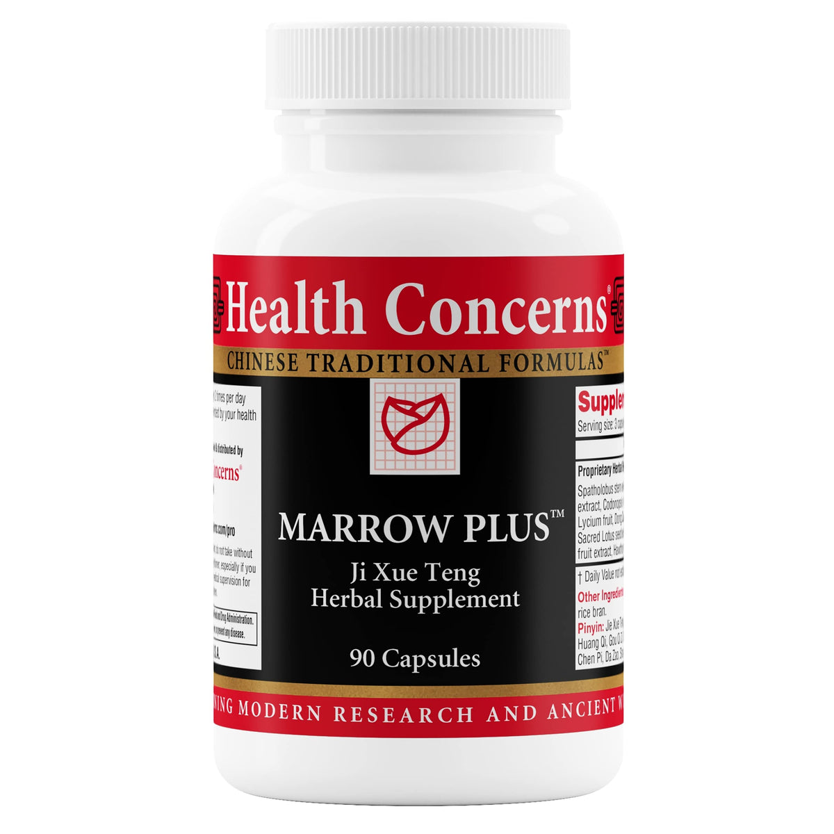 Health Concerns Marrow Plus: botella con cápsulas para apoyo sanguíneo diario.