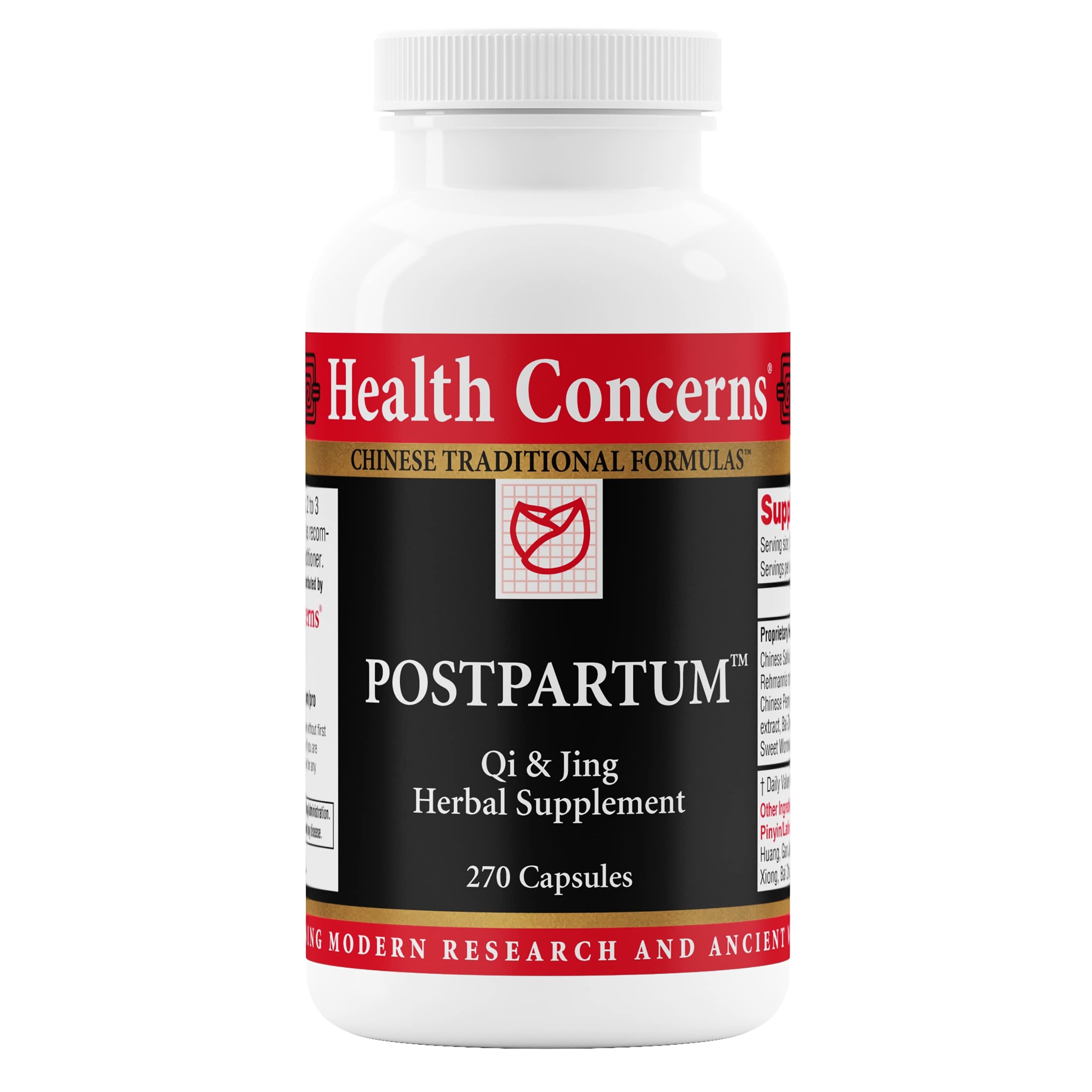 Health Concerns Postparto empaque de cápsulas para apoyo posparto y equilibrio hormonal