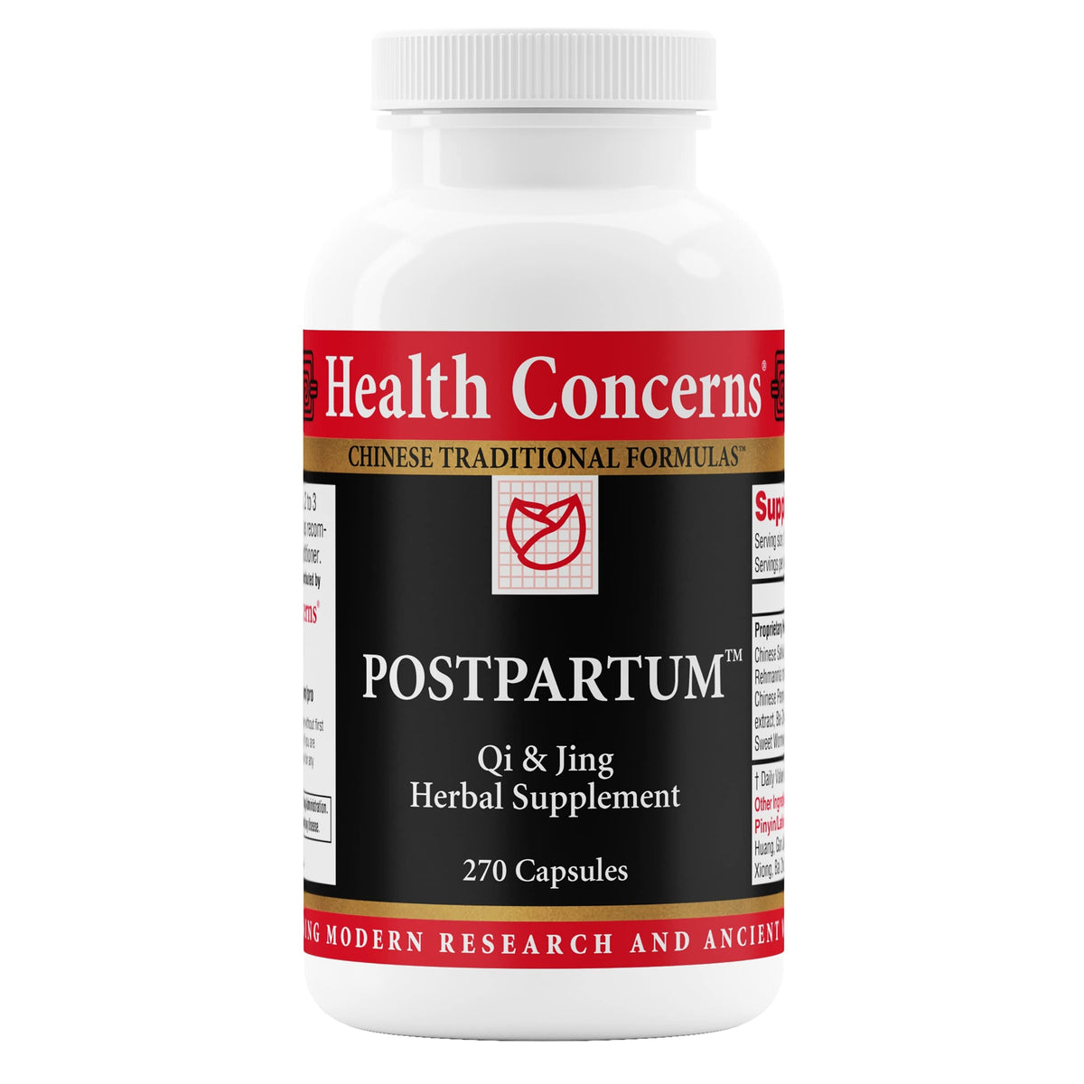 Health Concerns Postparto empaque de cápsulas para apoyo posparto y equilibrio hormonal