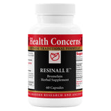 Health Concerns Resinall E: cápsulas en frasco para apoyo natural en la recuperación de lesiones.