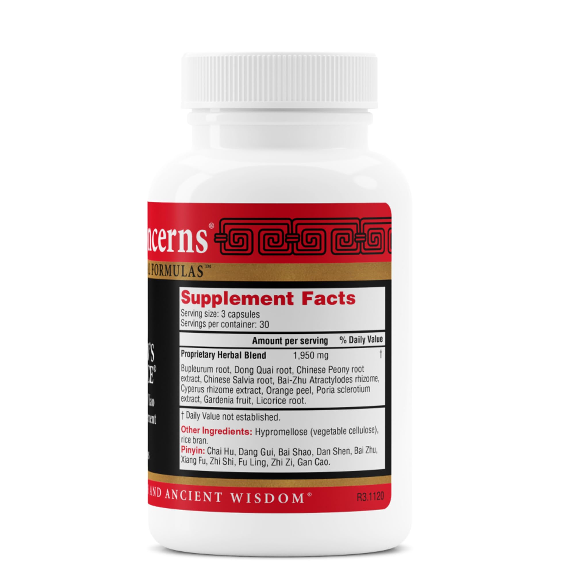 Health Concerns Woman’s Balance: cápsulas en primer plano, posible apoyo PMS.