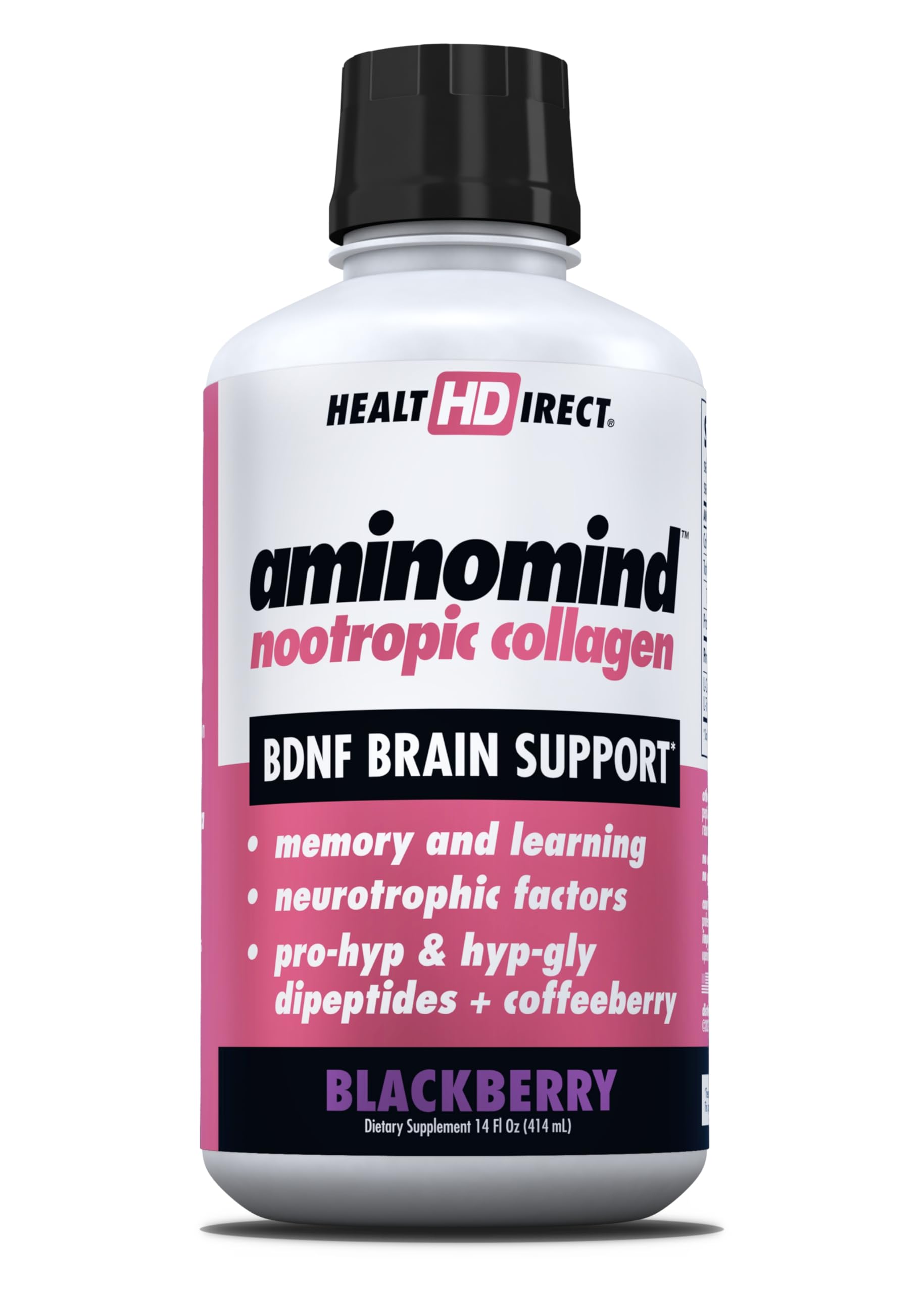 AminoMind de HEALTH DIRECT: botella frontal para consumo diario y claridad mental.