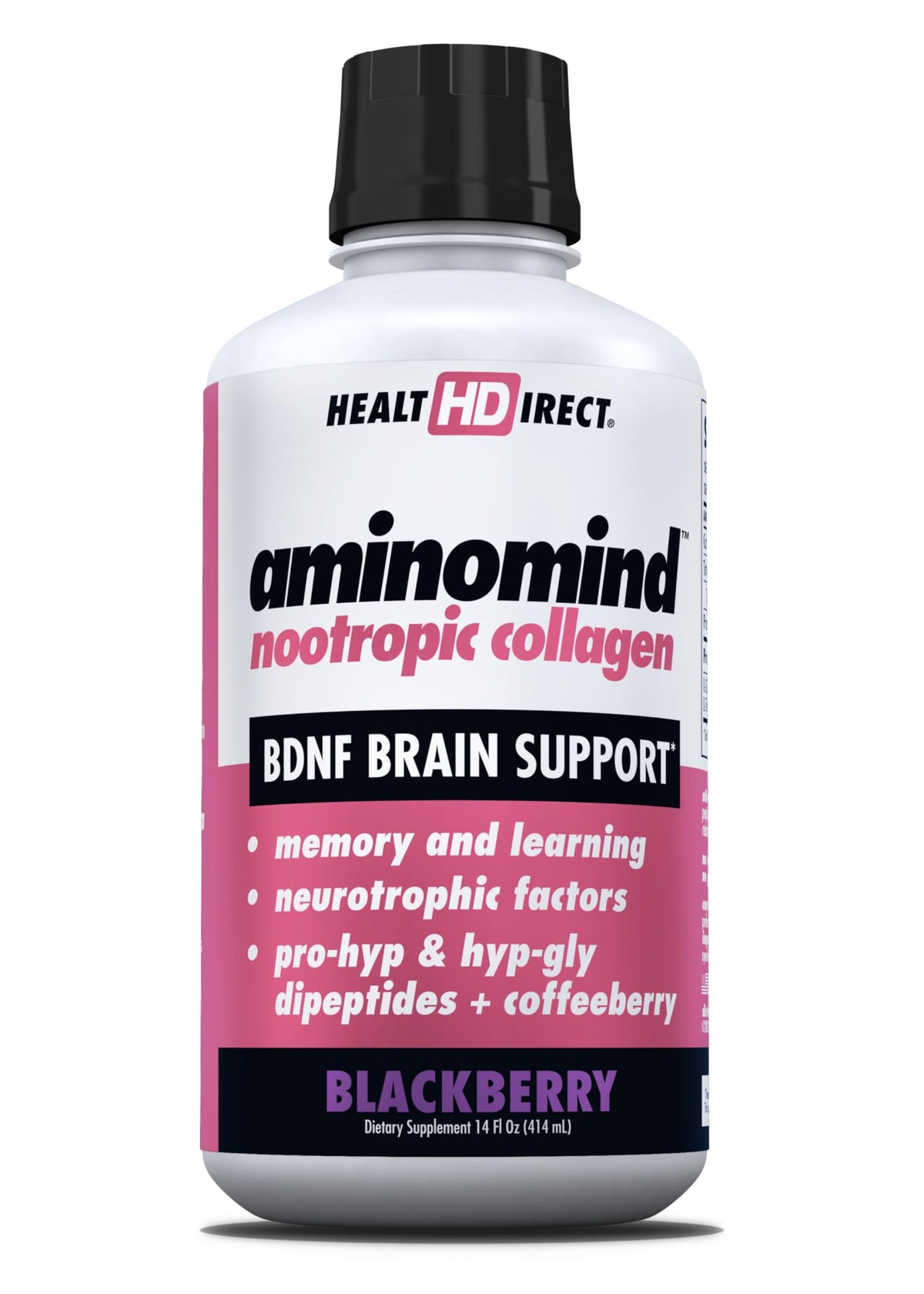 AminoMind de HEALTH DIRECT: botella frontal para consumo diario y claridad mental.