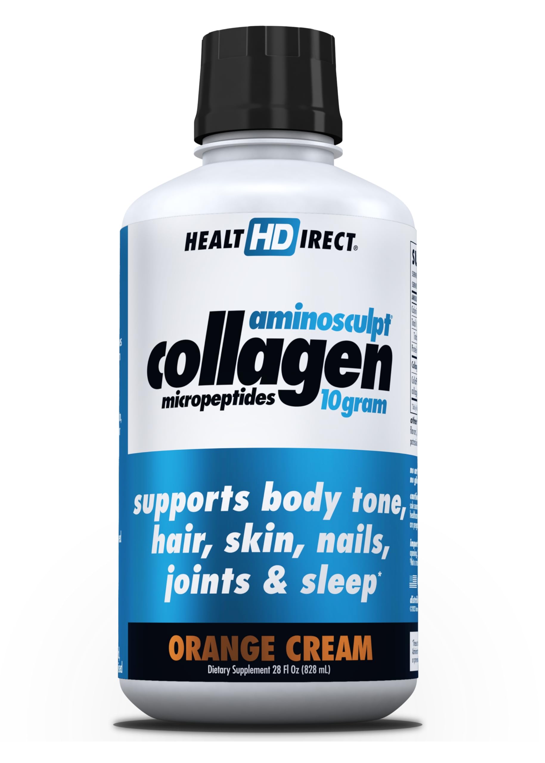 HEALTH DIRECT AminoSculpt: botella-etiqueta clara para iniciar rutina diaria.