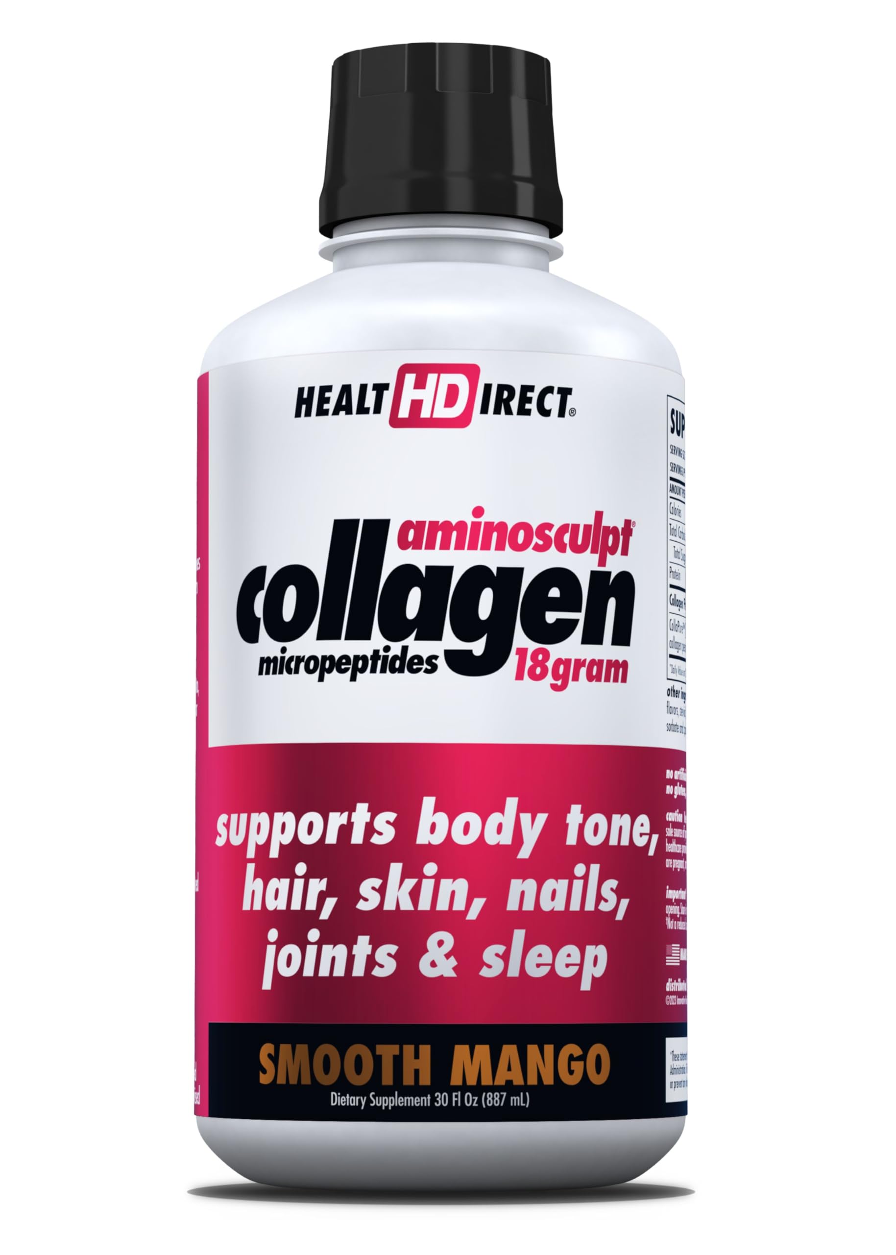 AminoSculpt Health Direct, colágeno líquido sin azúcar, para piel y cabello.
