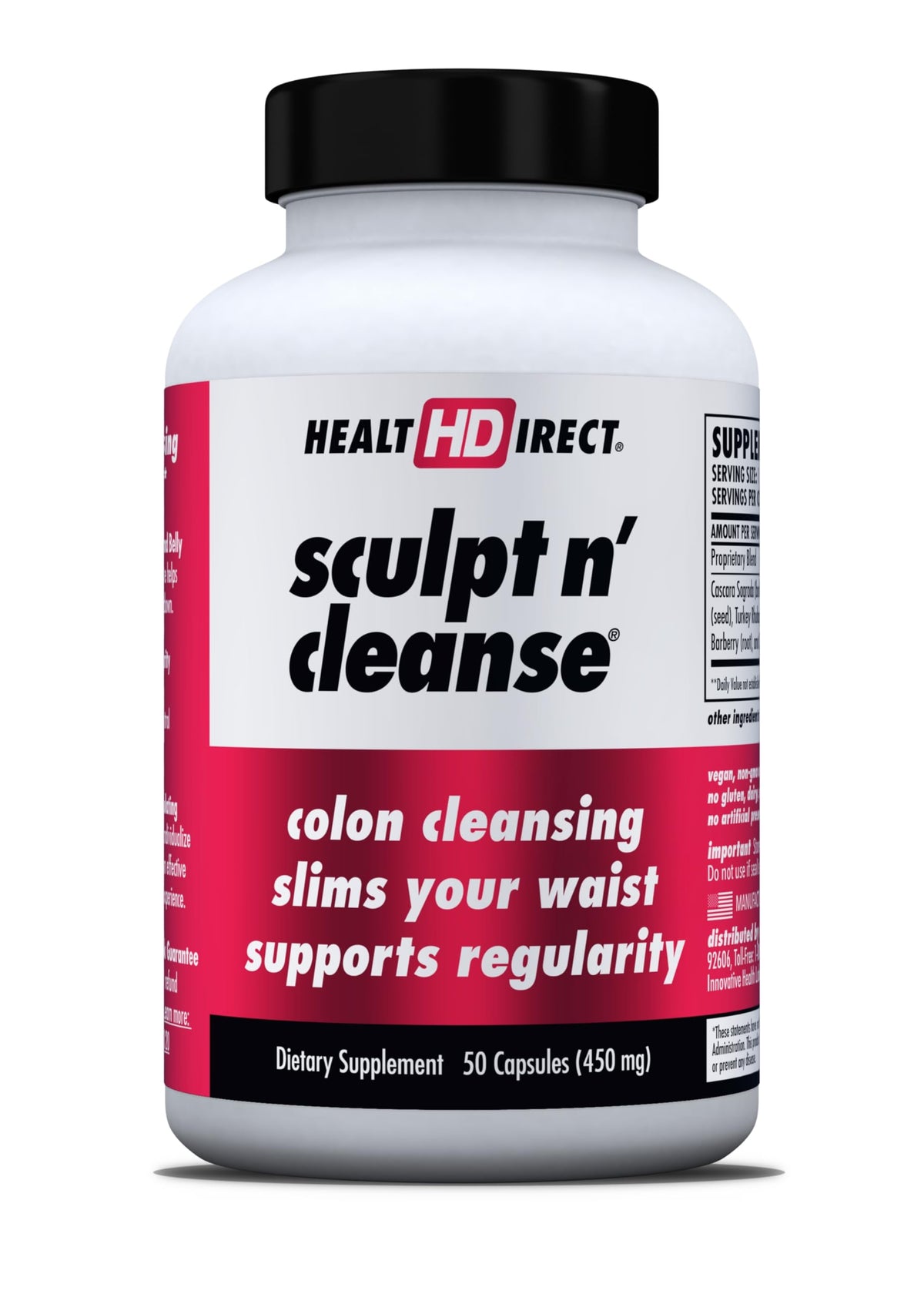HEALTH DIRECT Sculpt n' Cleanse: botella con cápsulas para apoyo digestivo diario