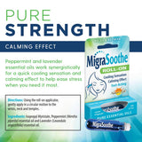 MigraSoothe roll-on alivio con aroma relajante para puntos de presión y calma.