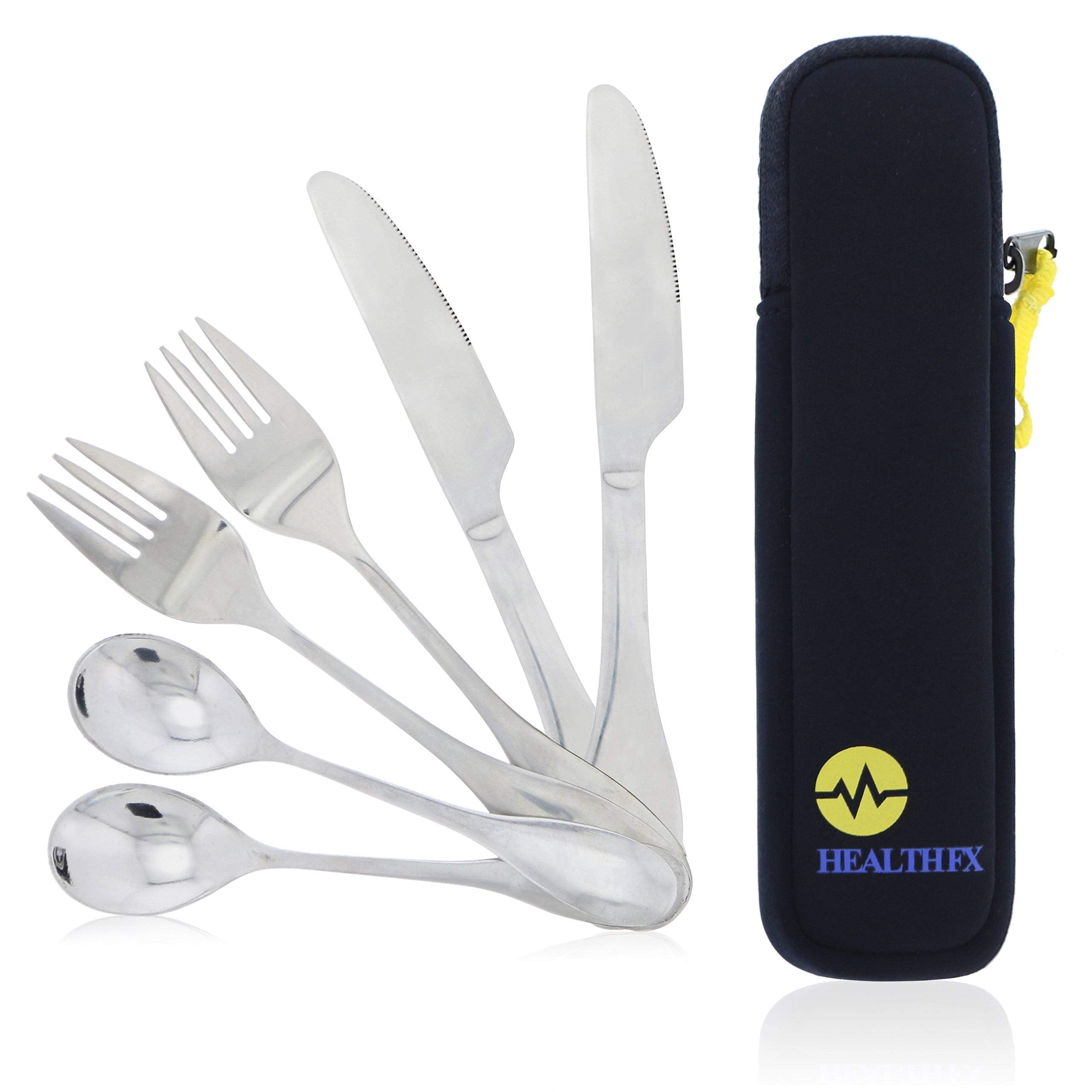 Health Fx estuche de neopreno para cubiertos, fácil de transportar