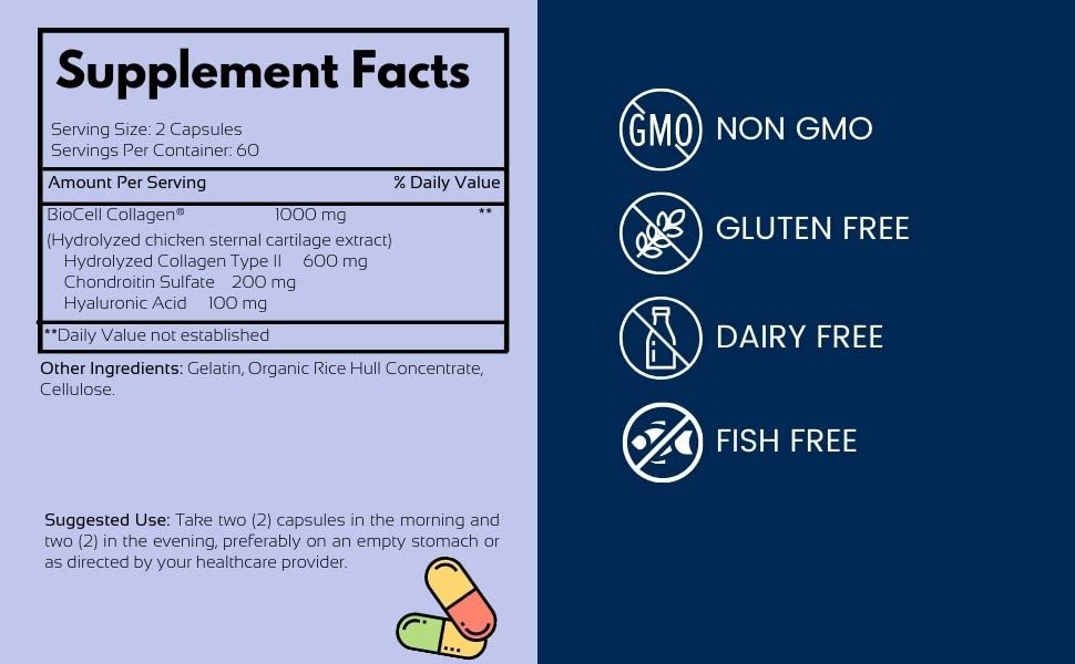 Health Logics BioCell Collagen producto en estante, posible apoyo a movilidad y piel.