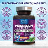Health Nutrition Naturals cápsulas magnesio citrato en cucharita
