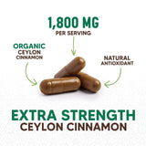 Health Nutrition Naturals Ceylon Cinnamon, cápsulas dentro de la caja lista para uso diario.